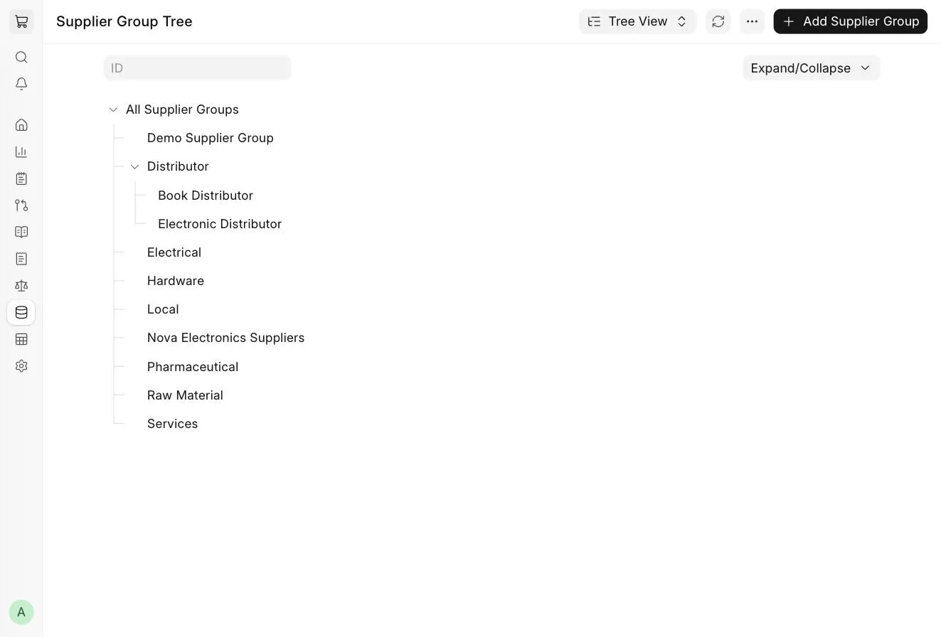 Supplier Group Tree