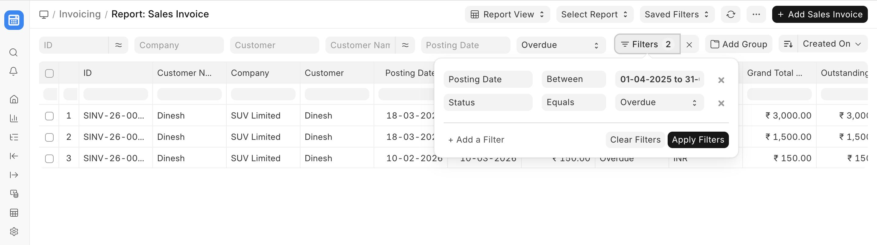 ภาพประกอบ Export Data for Specific Year or Filter จาก ERPNext