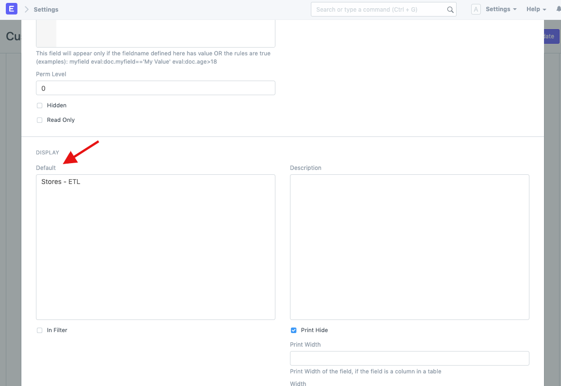 ภาพประกอบ Set default values for any field จาก ERPNext