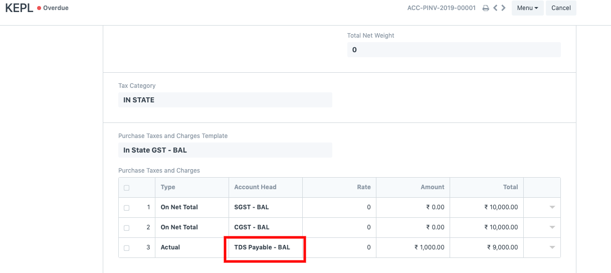 ภาพประกอบ TDS Setup for India จาก ERPNext