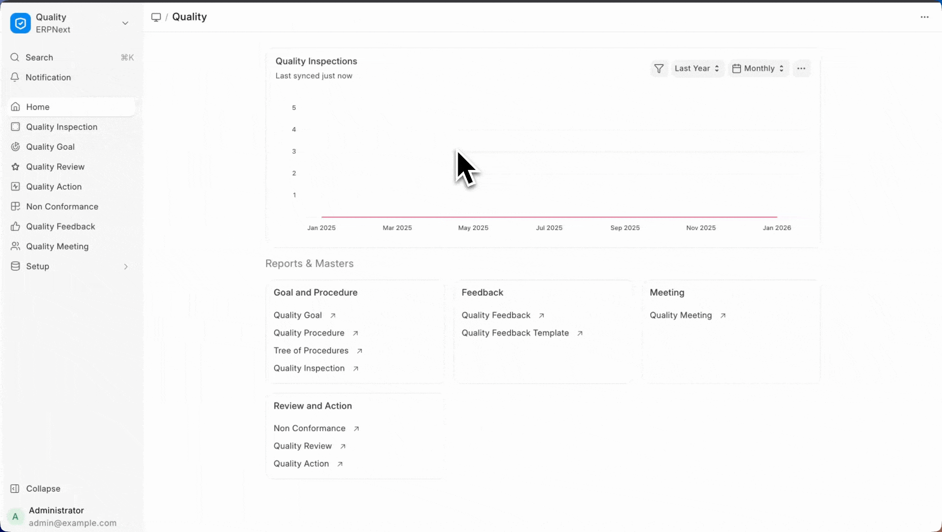 ภาพประกอบ Quality Feedback จาก ERPNext