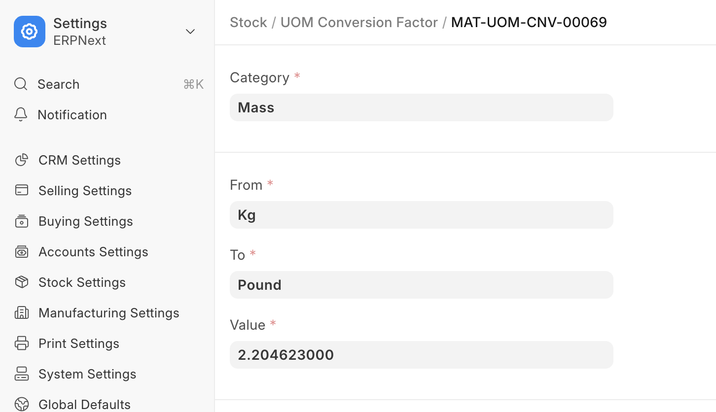ภาพประกอบ Unit of Measure (UoM) จาก ERPNext