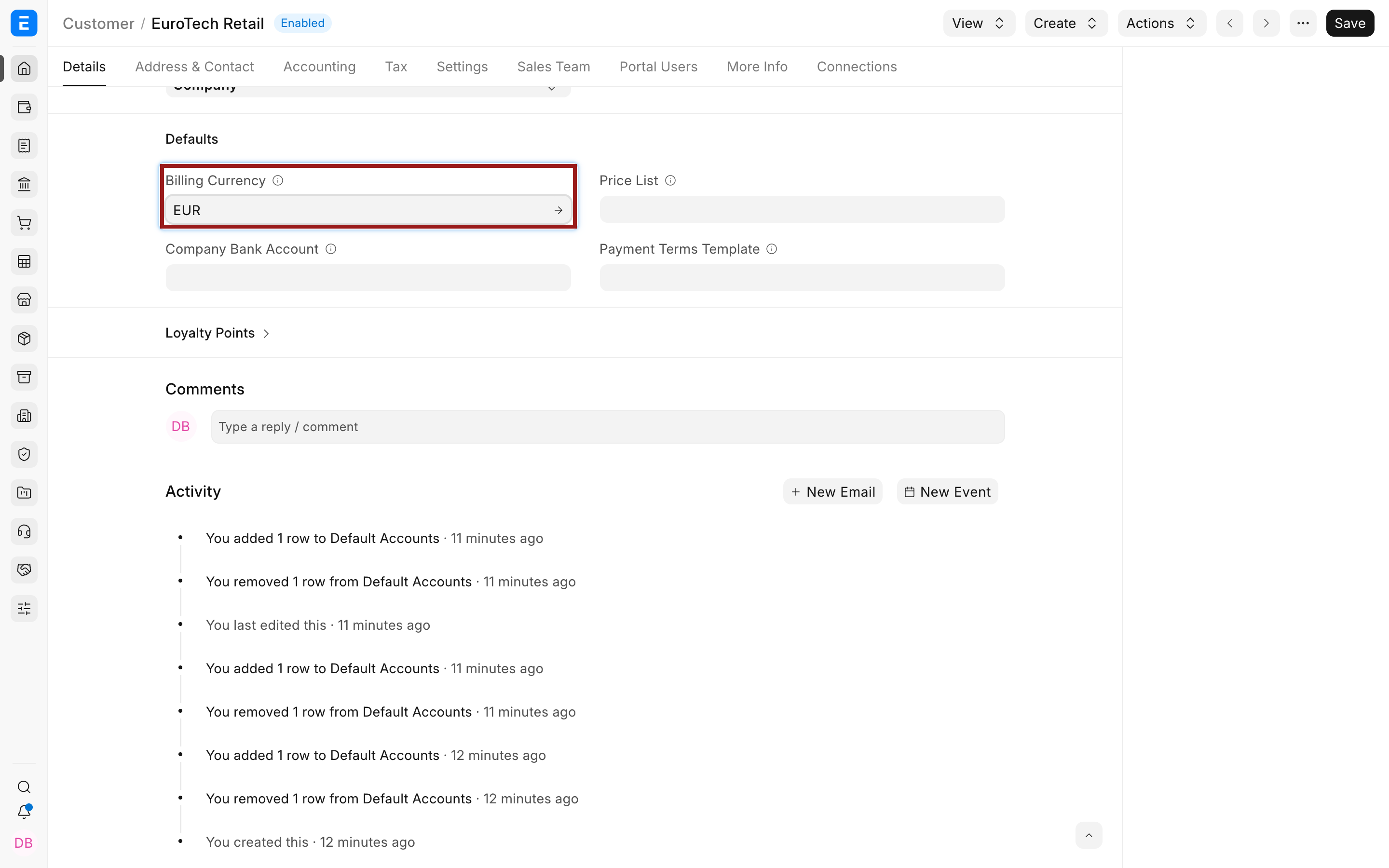 Billing Currency on the Customer
