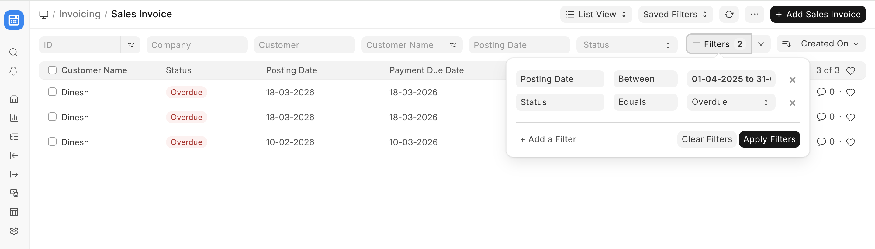 ภาพประกอบ Export Data for Specific Year or Filter จาก ERPNext