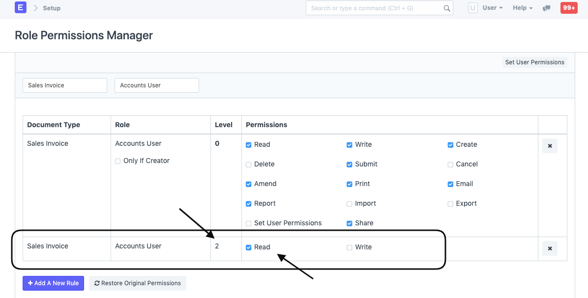 ภาพประกอบ Field Level Permission Management จาก ERPNext