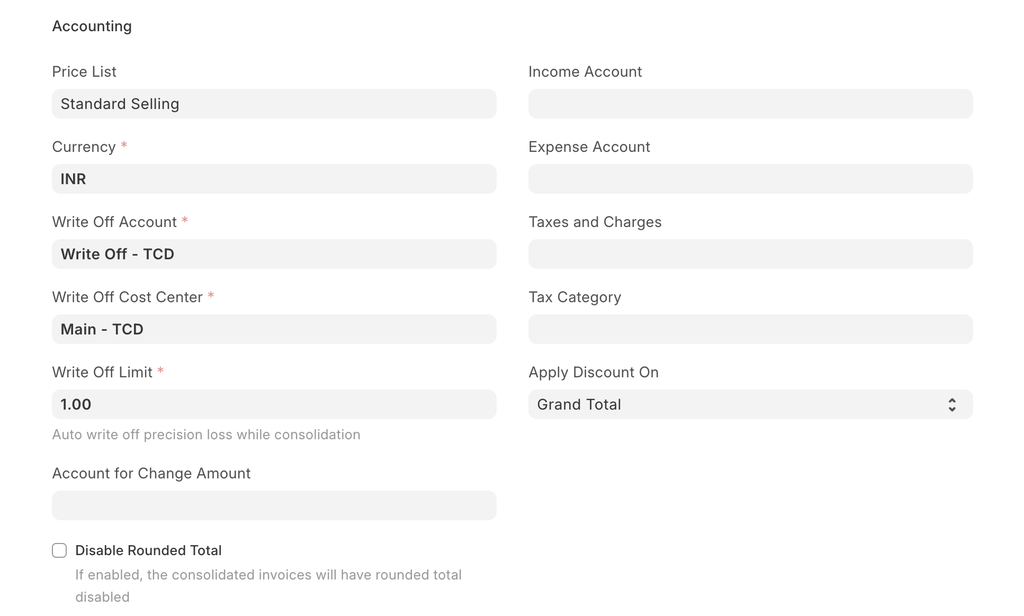 ภาพประกอบ POS Profile จาก ERPNext