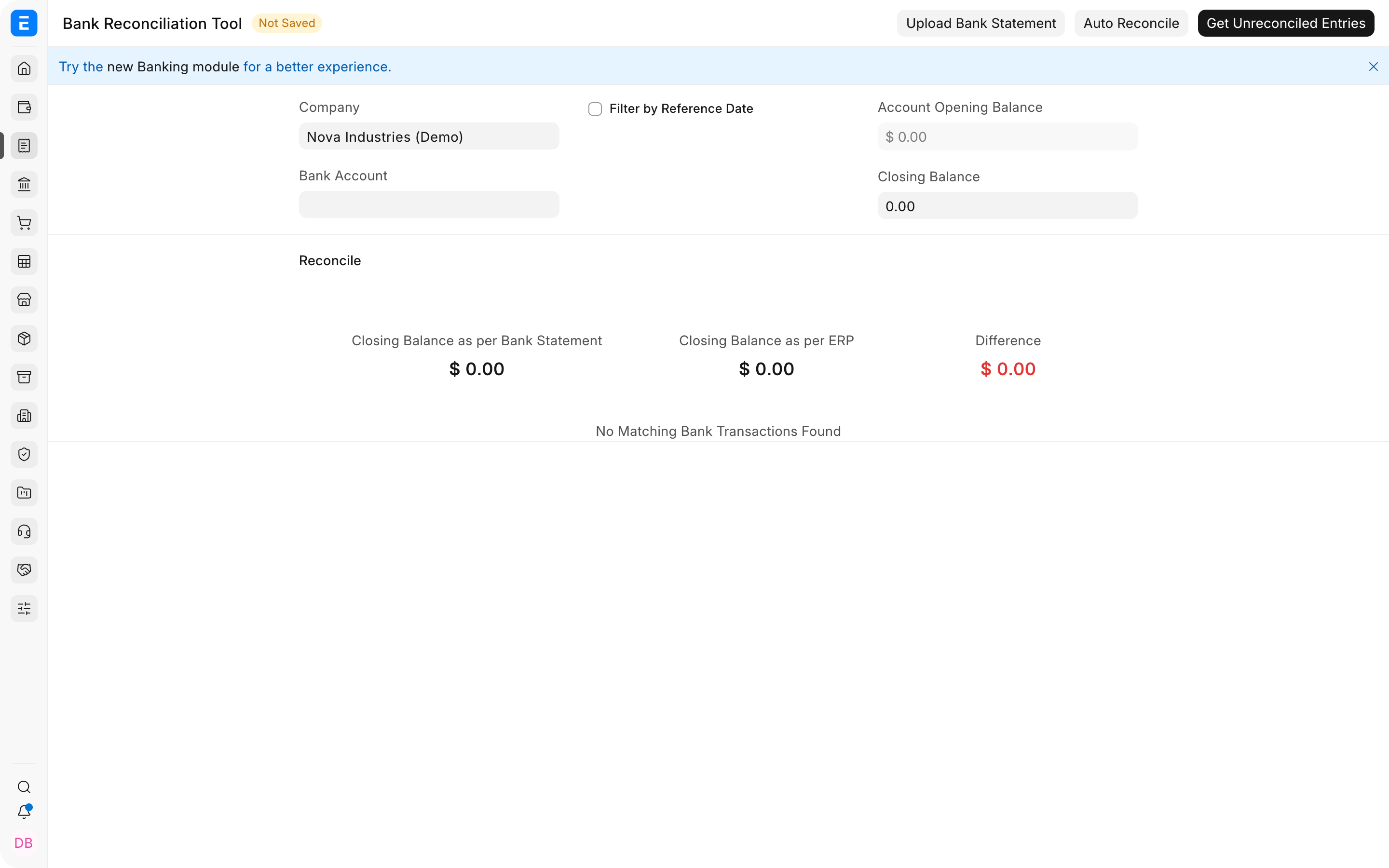 Bank Reconciliation in ERPNext