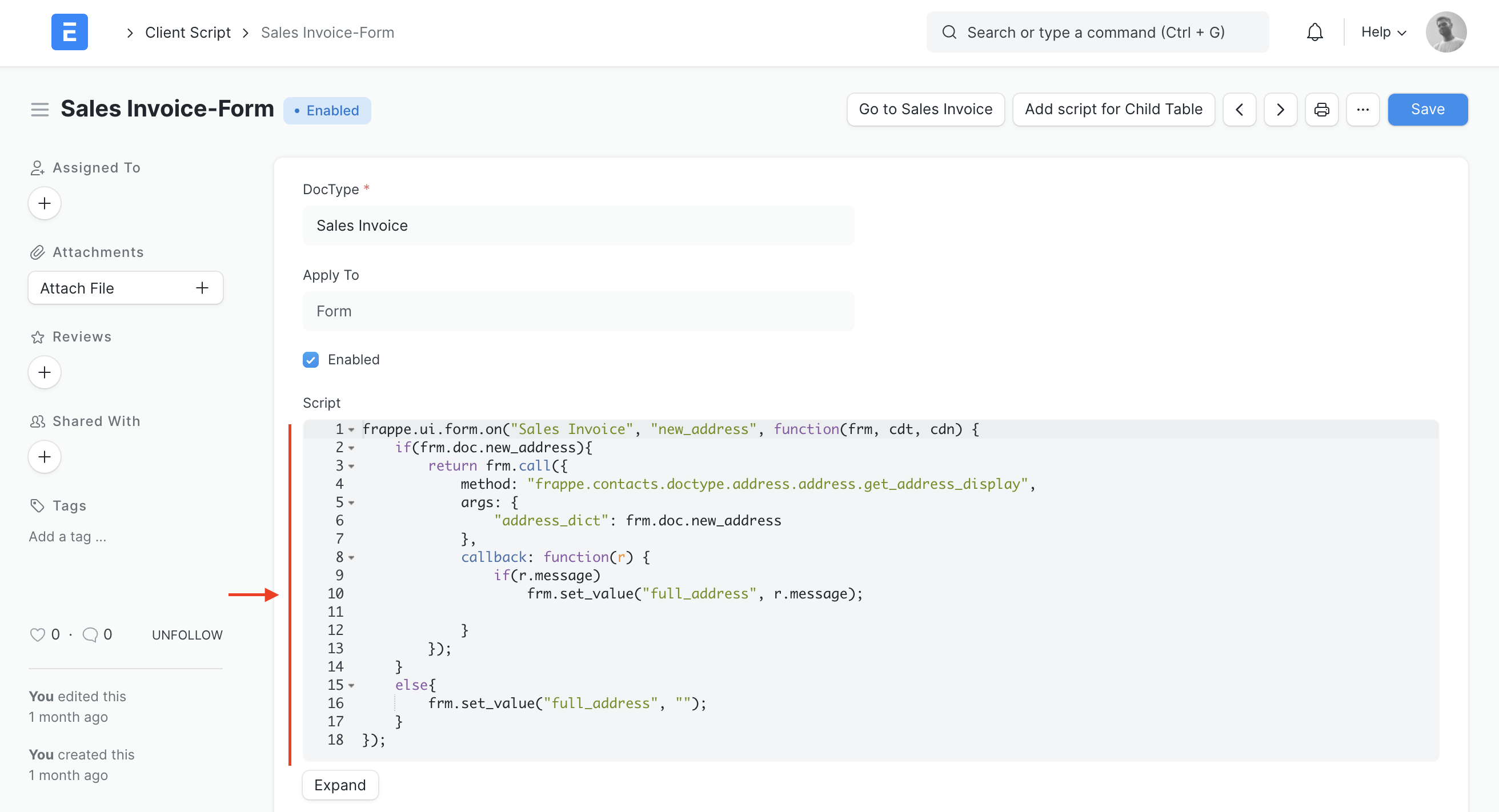 ภาพประกอบ Fetch the entire address text on a custom field จาก ERPNext