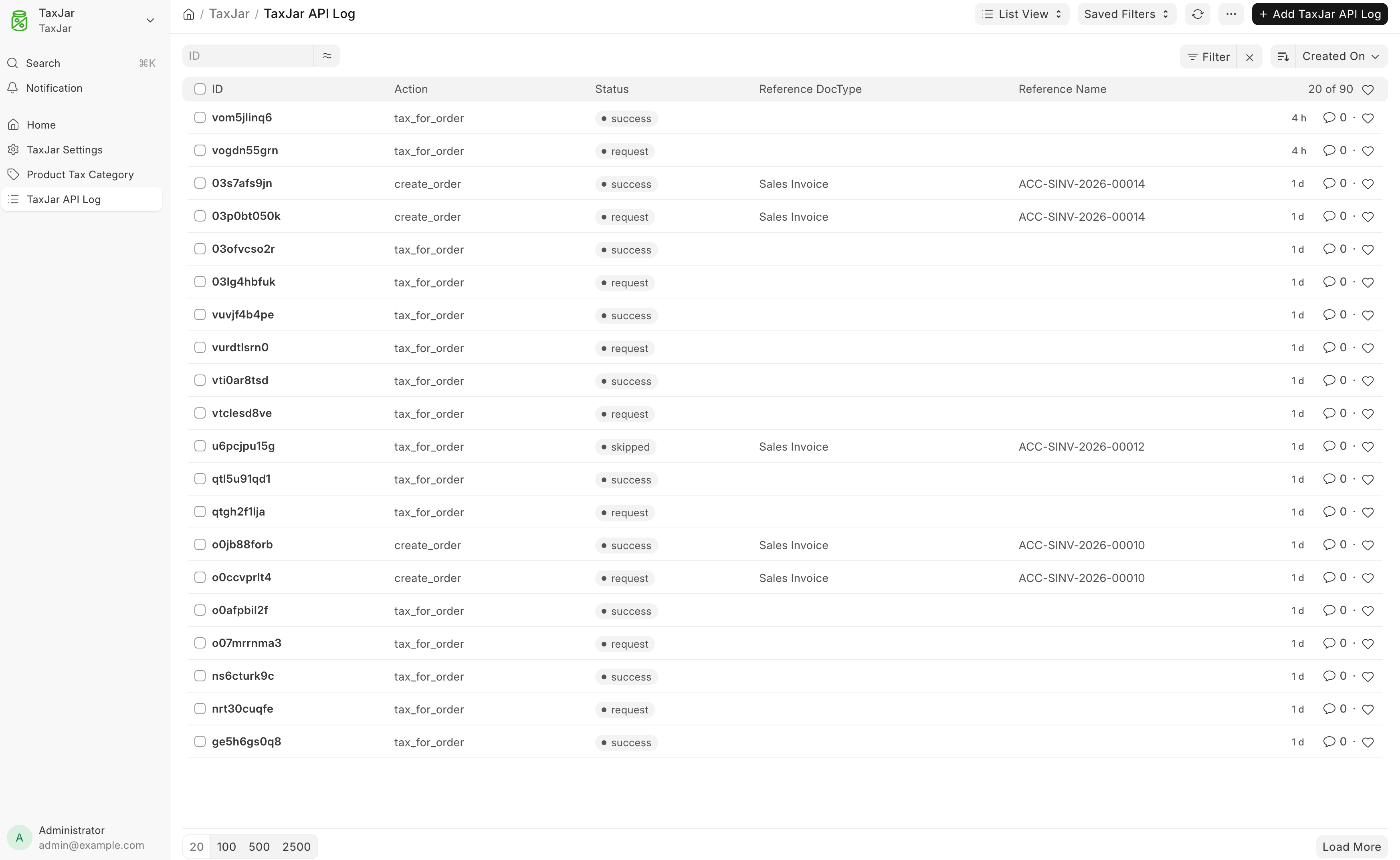 ภาพประกอบ Taxjar Integration จาก ERPNext