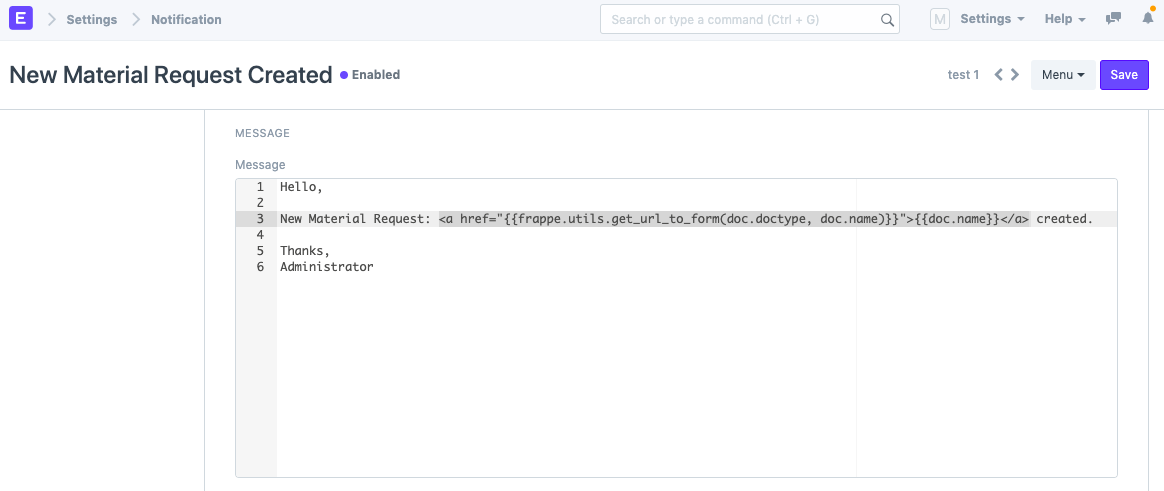 ภาพประกอบ Include Document Link in Notification Email จาก ERPNext
