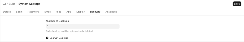 ภาพประกอบ Downloading Backups จาก ERPNext