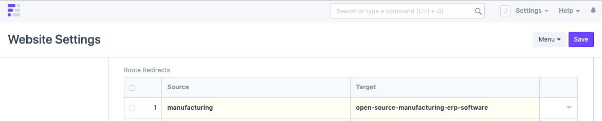 ภาพประกอบ 2 Step 301 Redirect in your ERPNext Website จาก ERPNext