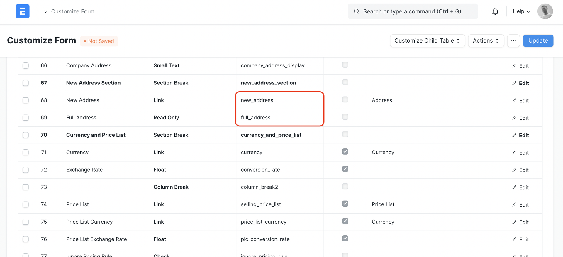 ภาพประกอบ Fetch the entire address text on a custom field จาก ERPNext