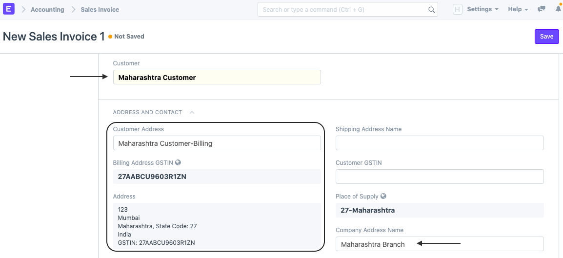 ภาพประกอบ GST for multiple branches จาก ERPNext