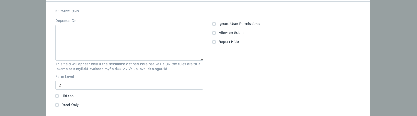 ภาพประกอบ Field Level Permission Management จาก ERPNext