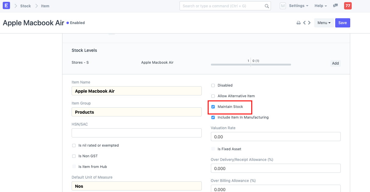 ภาพประกอบ Landed cost Voucher จาก ERPNext