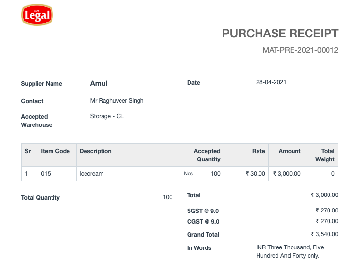 ภาพประกอบ Customize tables within your Print Format Builder จาก ERPNext