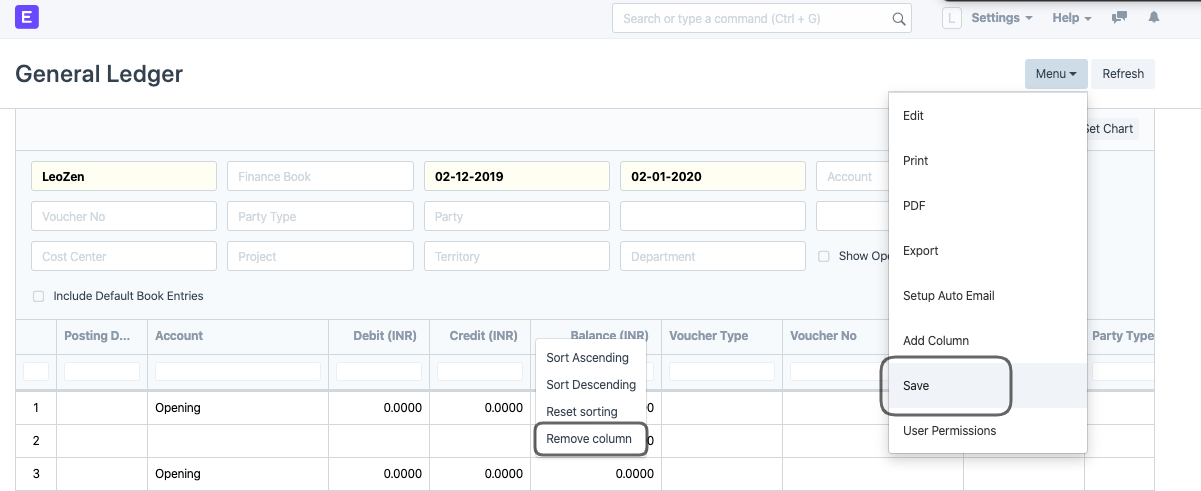 ภาพประกอบ Add columns in Standard Report and Export จาก ERPNext