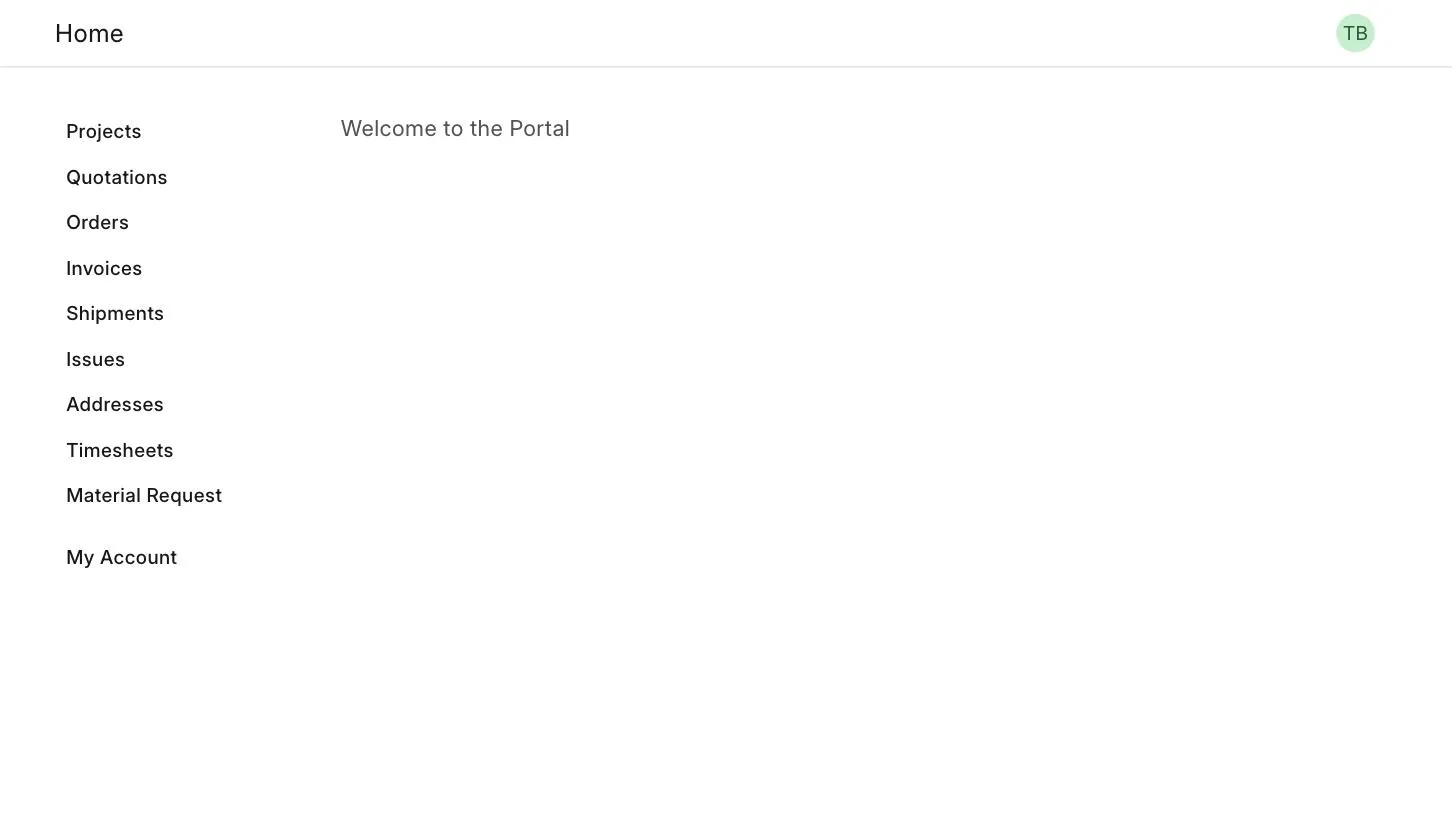 Customer Portal home