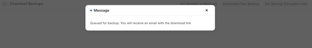 ภาพประกอบ Downloading Backups จาก ERPNext