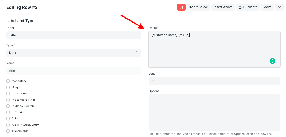 ภาพประกอบ Document Title with multiple fields จาก ERPNext
