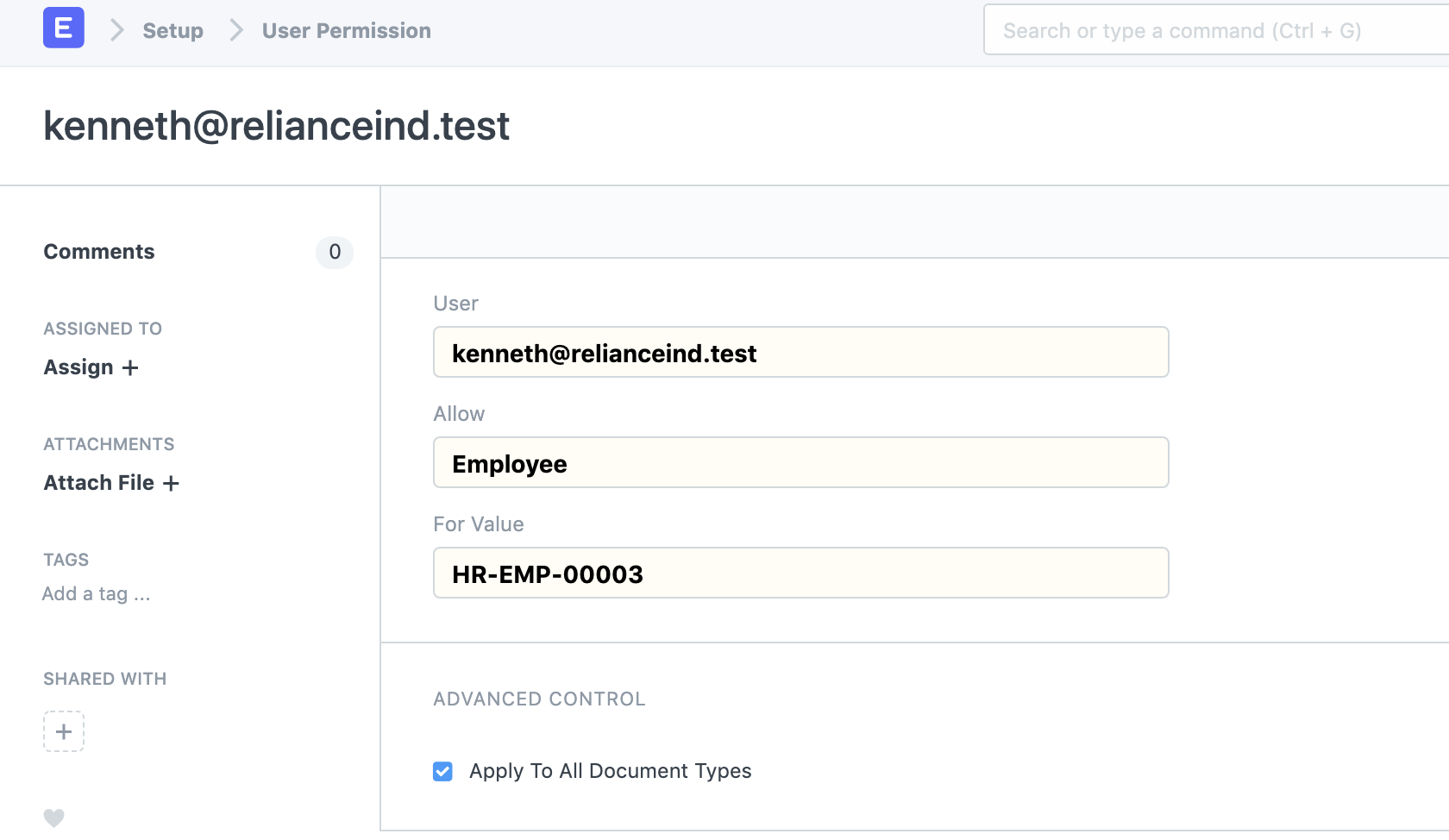ภาพประกอบ User Permission based on Hierarchy จาก ERPNext