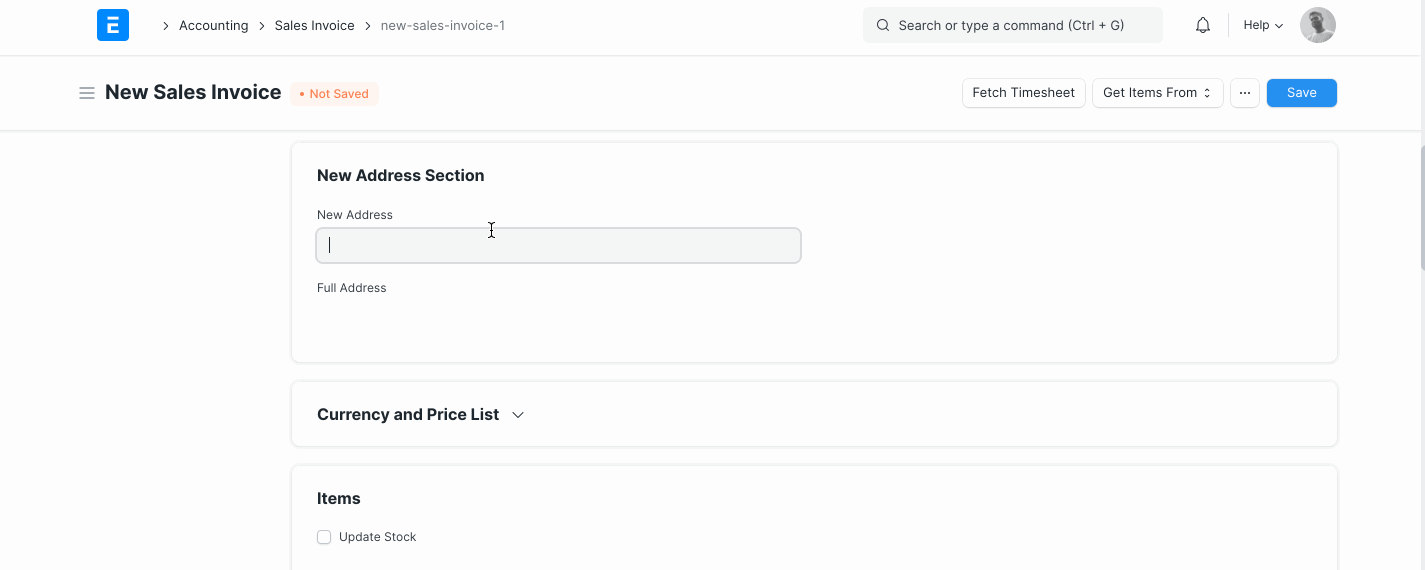 ภาพประกอบ Fetch the entire address text on a custom field จาก ERPNext