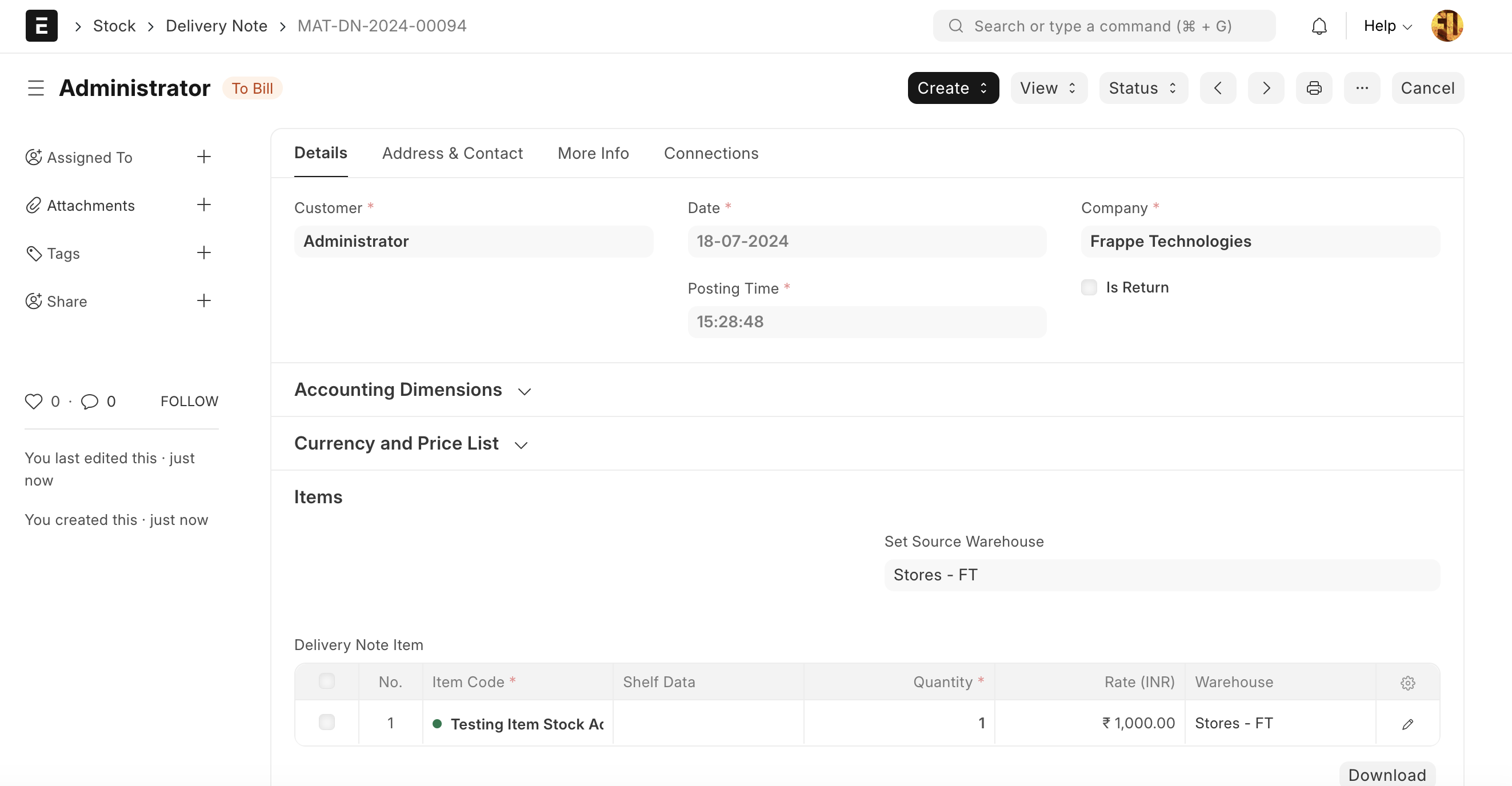 ภาพประกอบ Stock Adjustment / COGS with Negative Stock จาก ERPNext