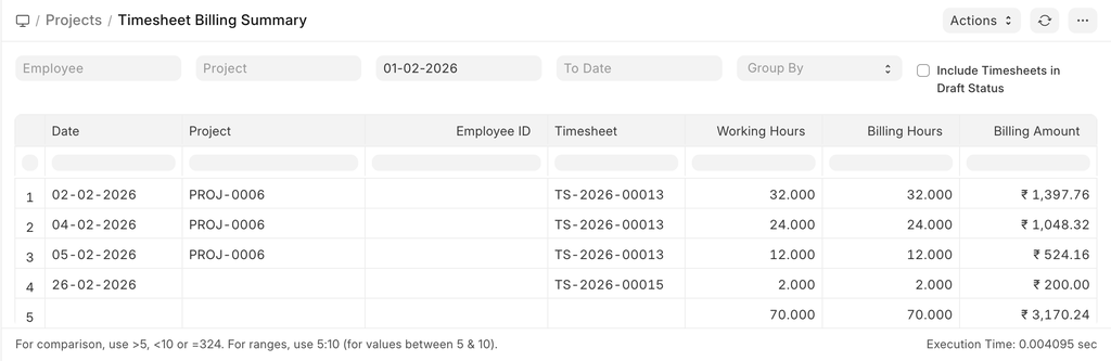 ภาพประกอบ Project Reports จาก ERPNext