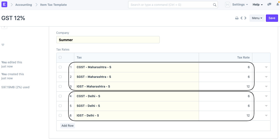 ภาพประกอบ GST for multiple branches จาก ERPNext