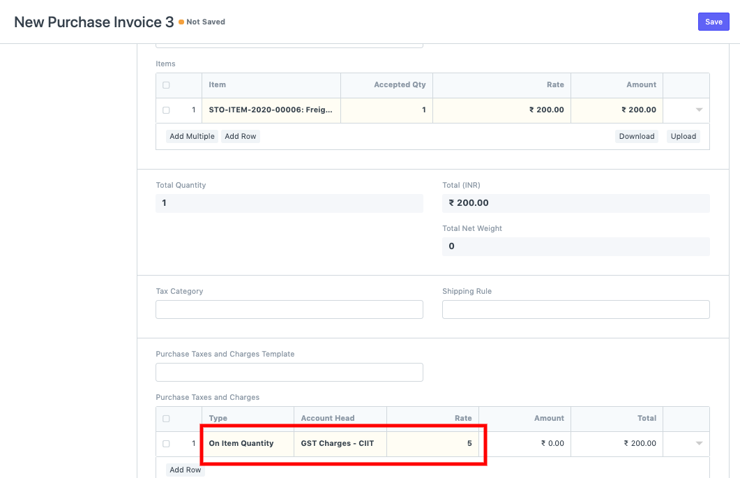 ภาพประกอบ Calculating Freight in taxes in ERPNext จาก ERPNext