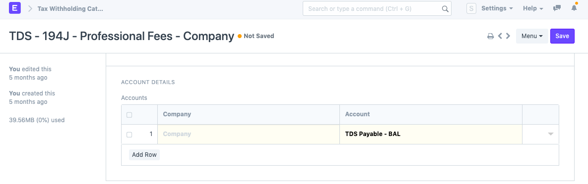 ภาพประกอบ TDS Setup for India จาก ERPNext