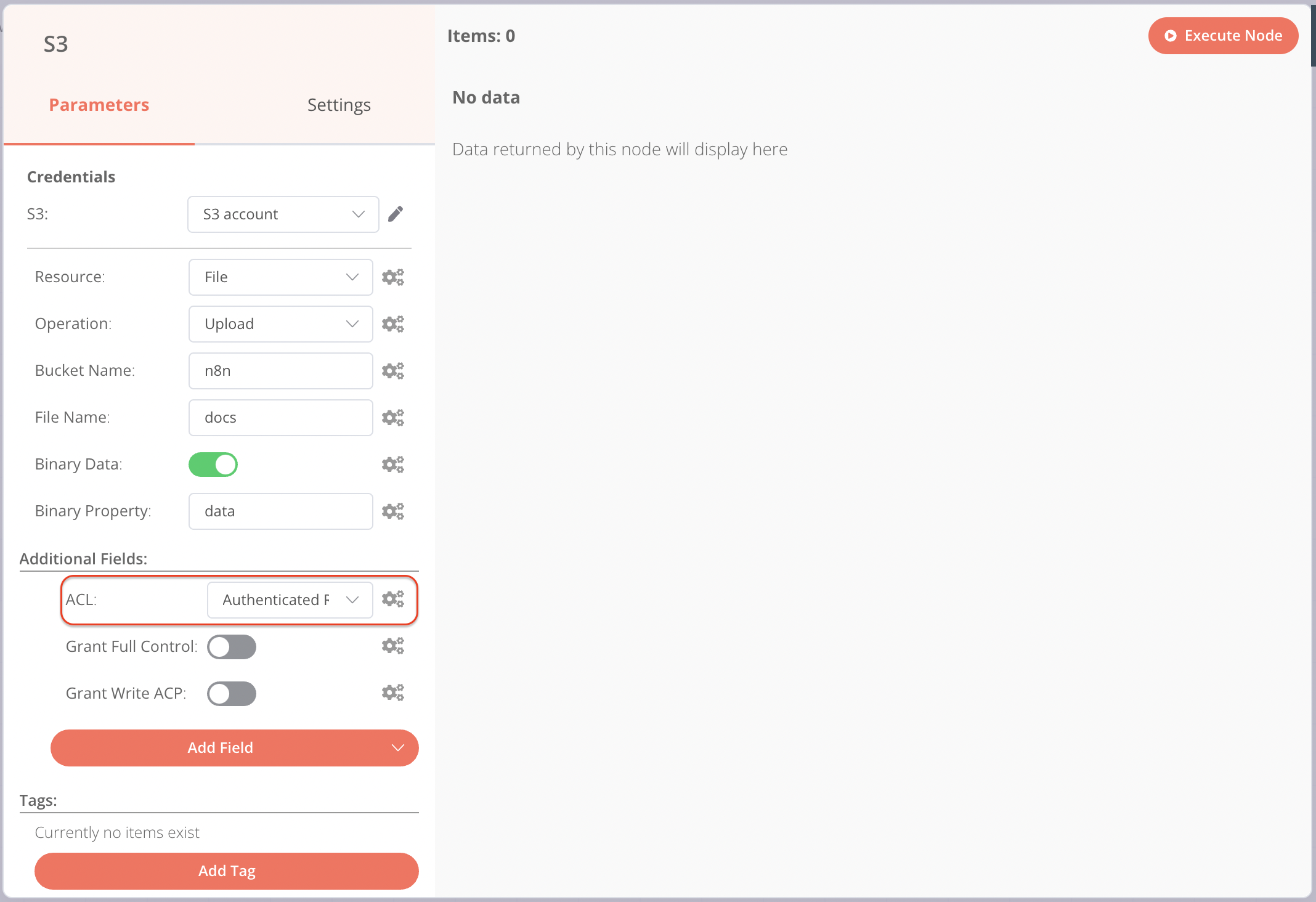การอนุญาตไฟล์เมื่อใช้ node S3 กับ Wasabi