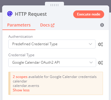 การแจ้งเตือนวัตถุประสงค์สำหรับประเภทการรับรองของ Google Calendar OAuth2 API