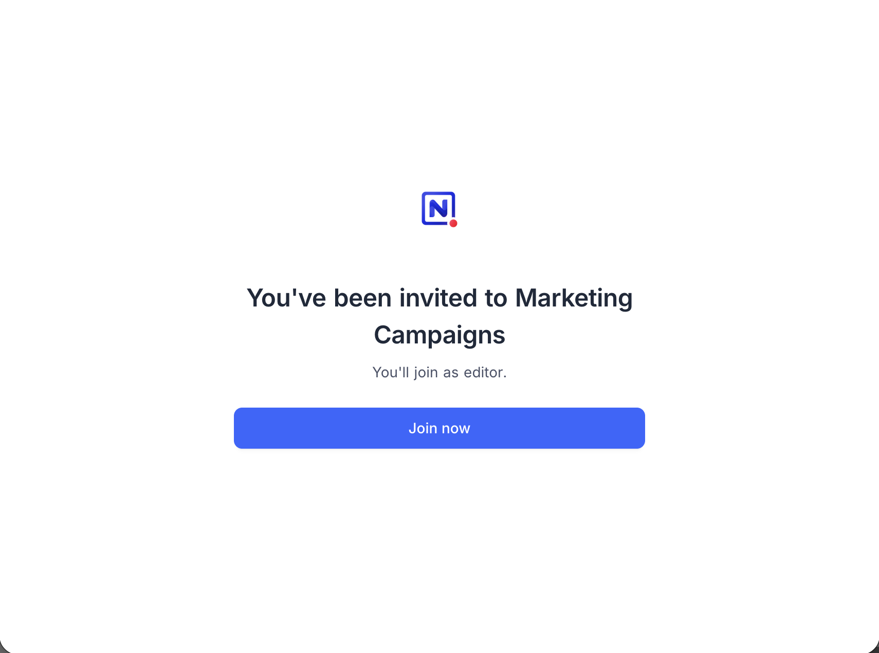 The join page for a base invite link