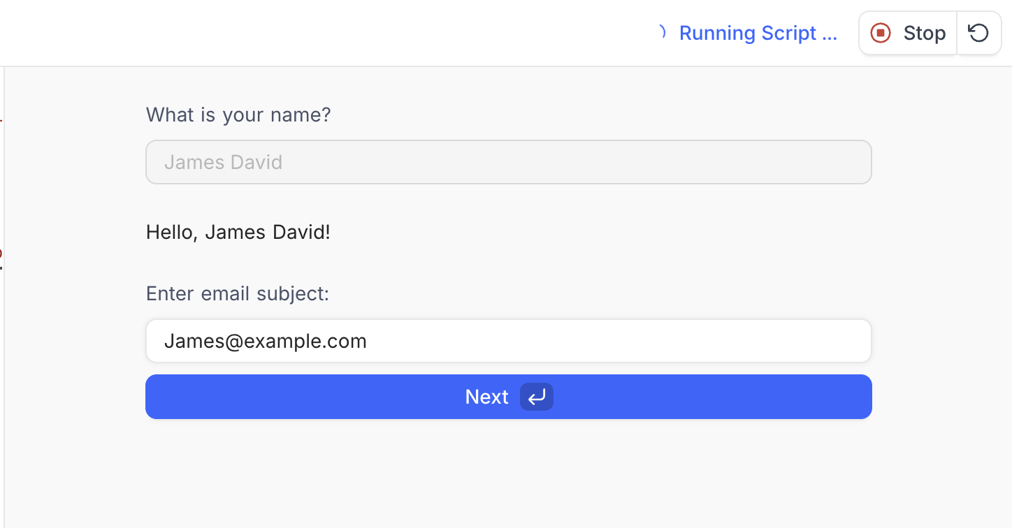 Text Input Example
