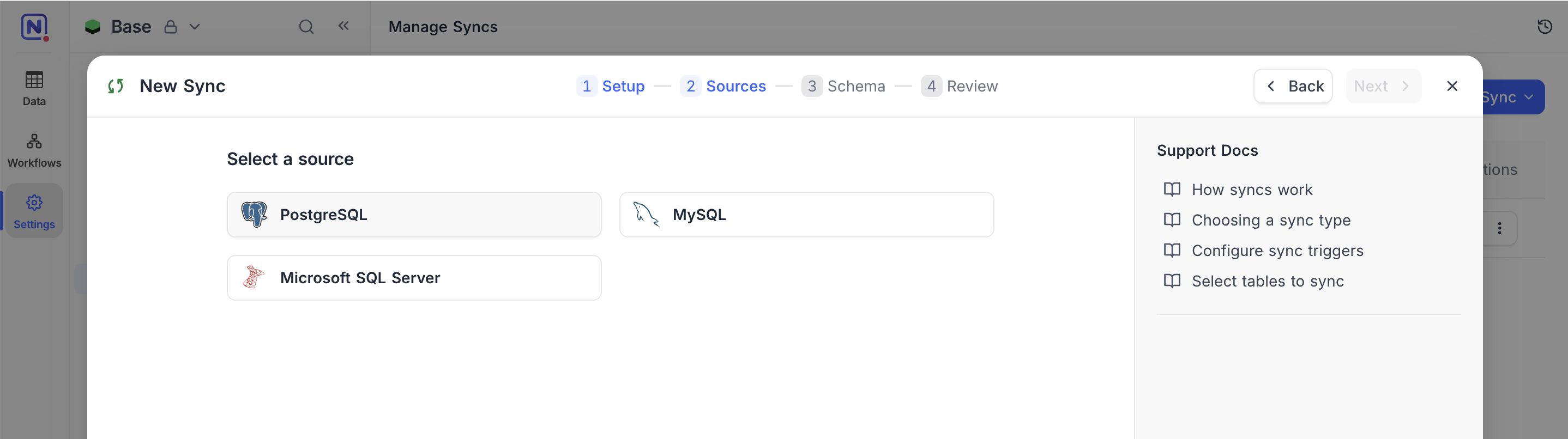 Custom Sync source selection