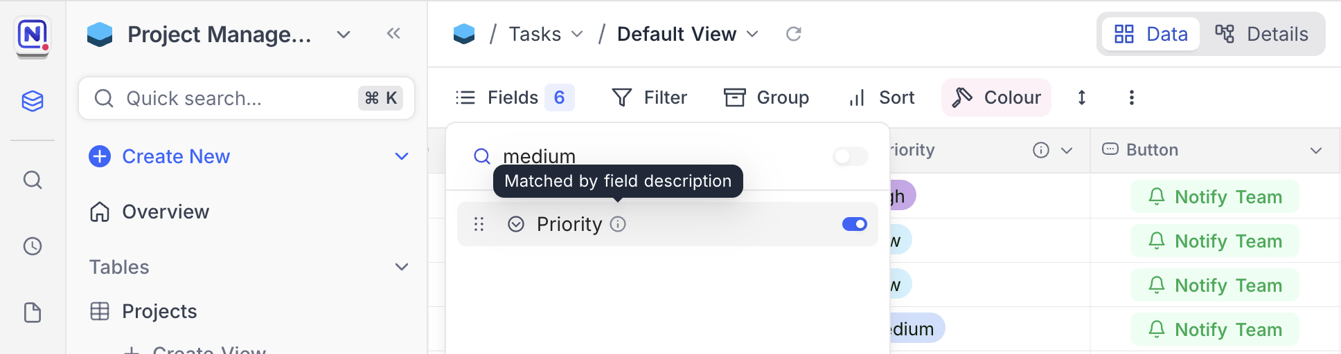 Field search