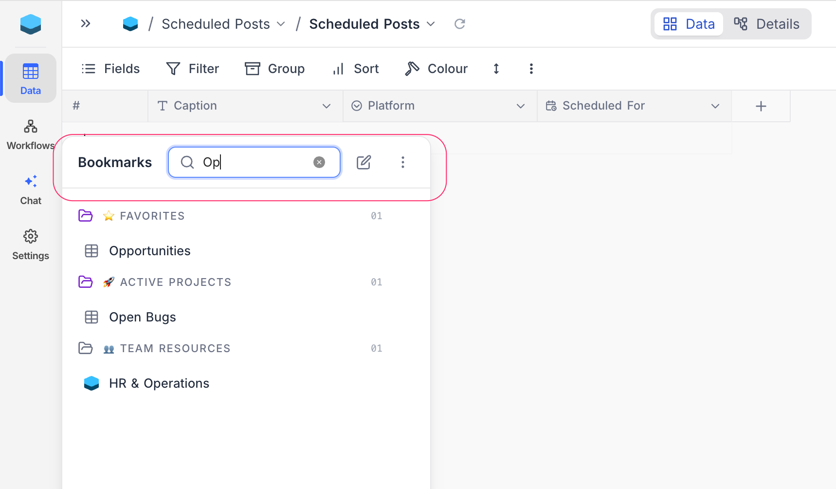 Search bookmarks