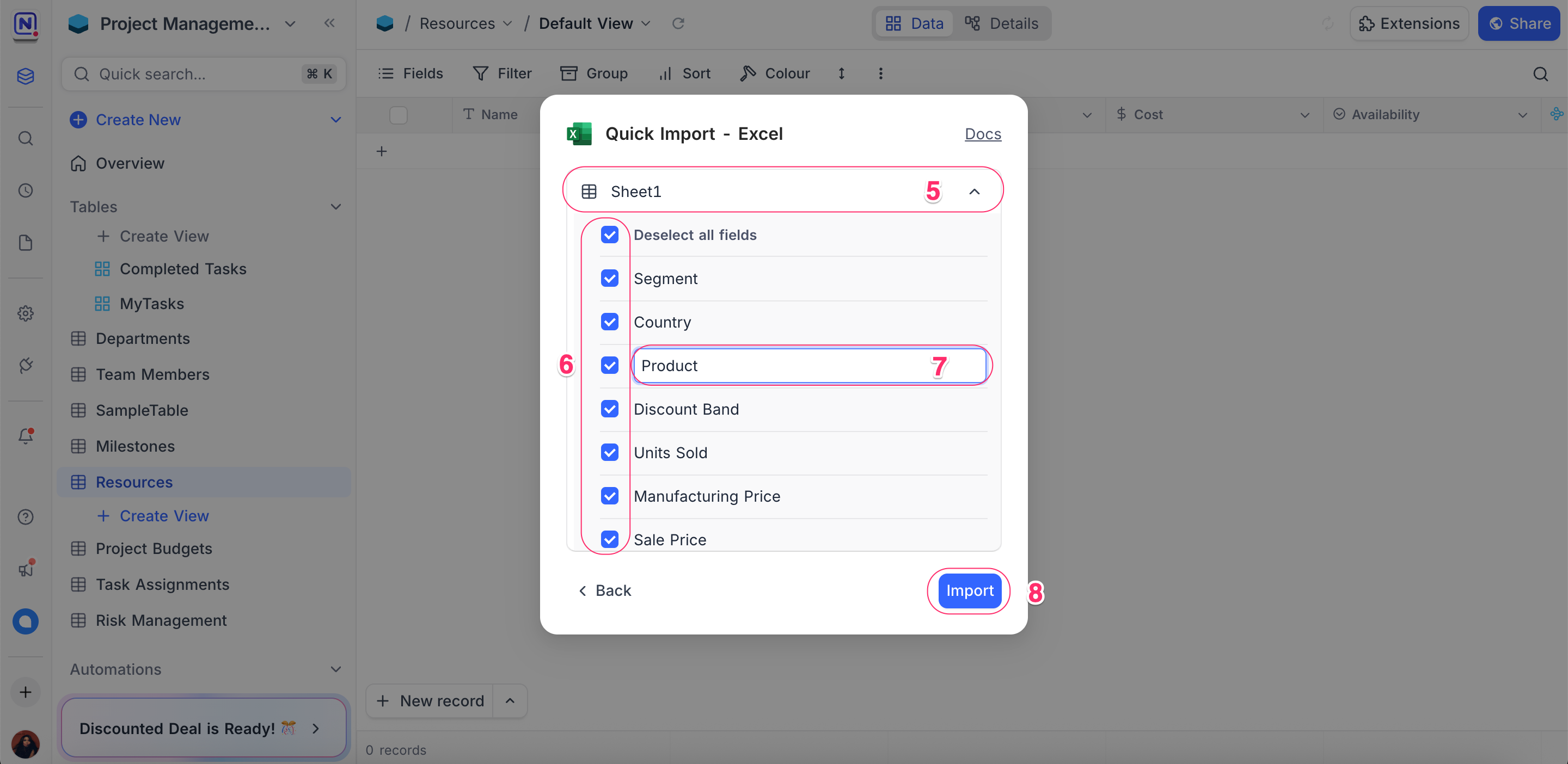 import data