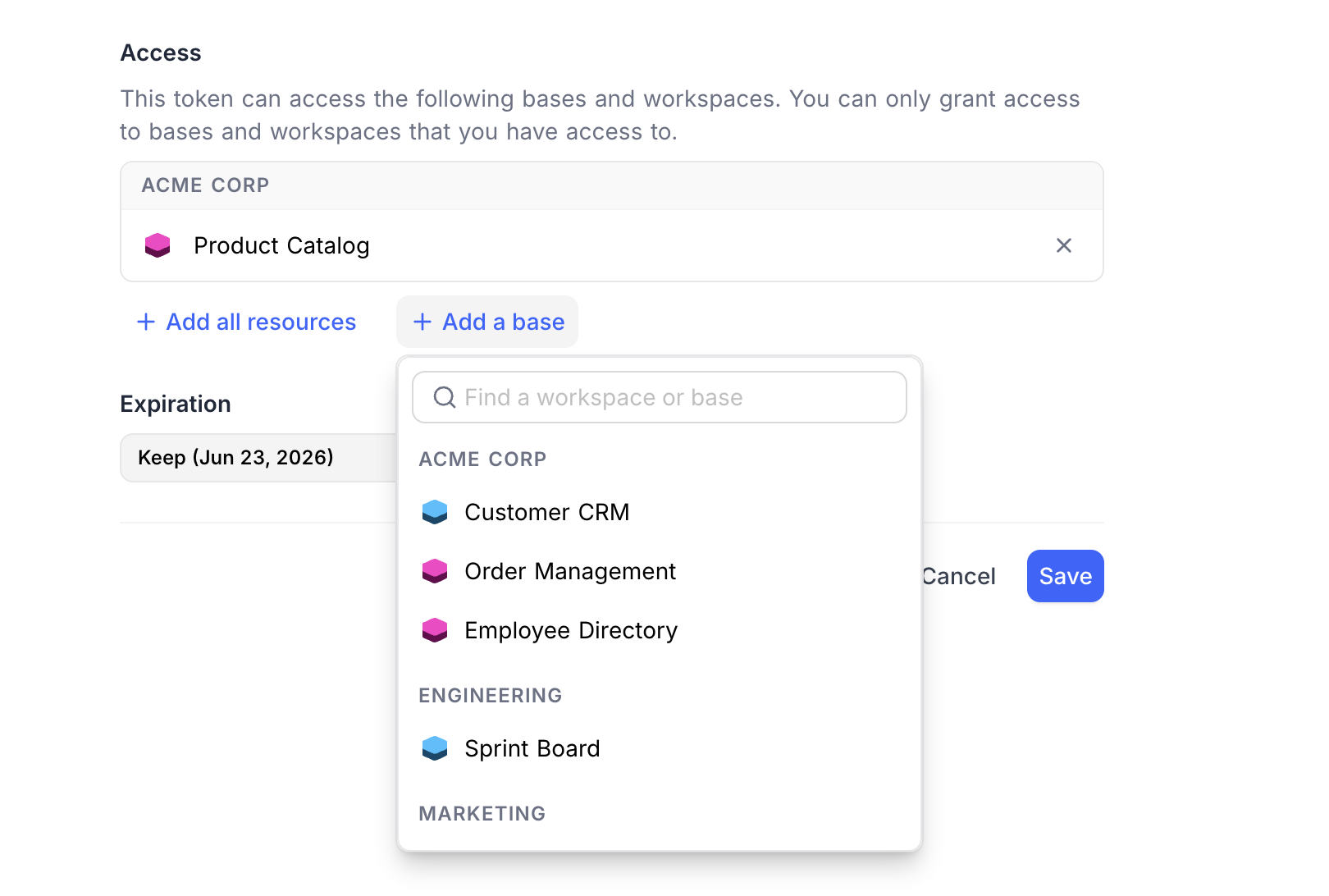 Add a base dropdown