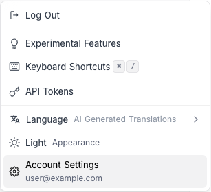 Account panel