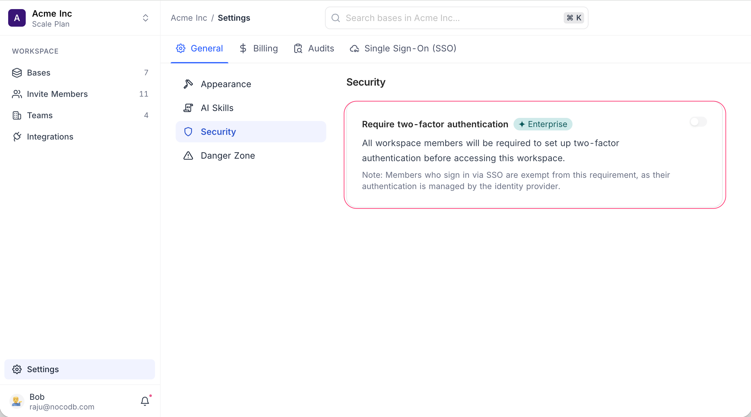 Require two-factor authentication