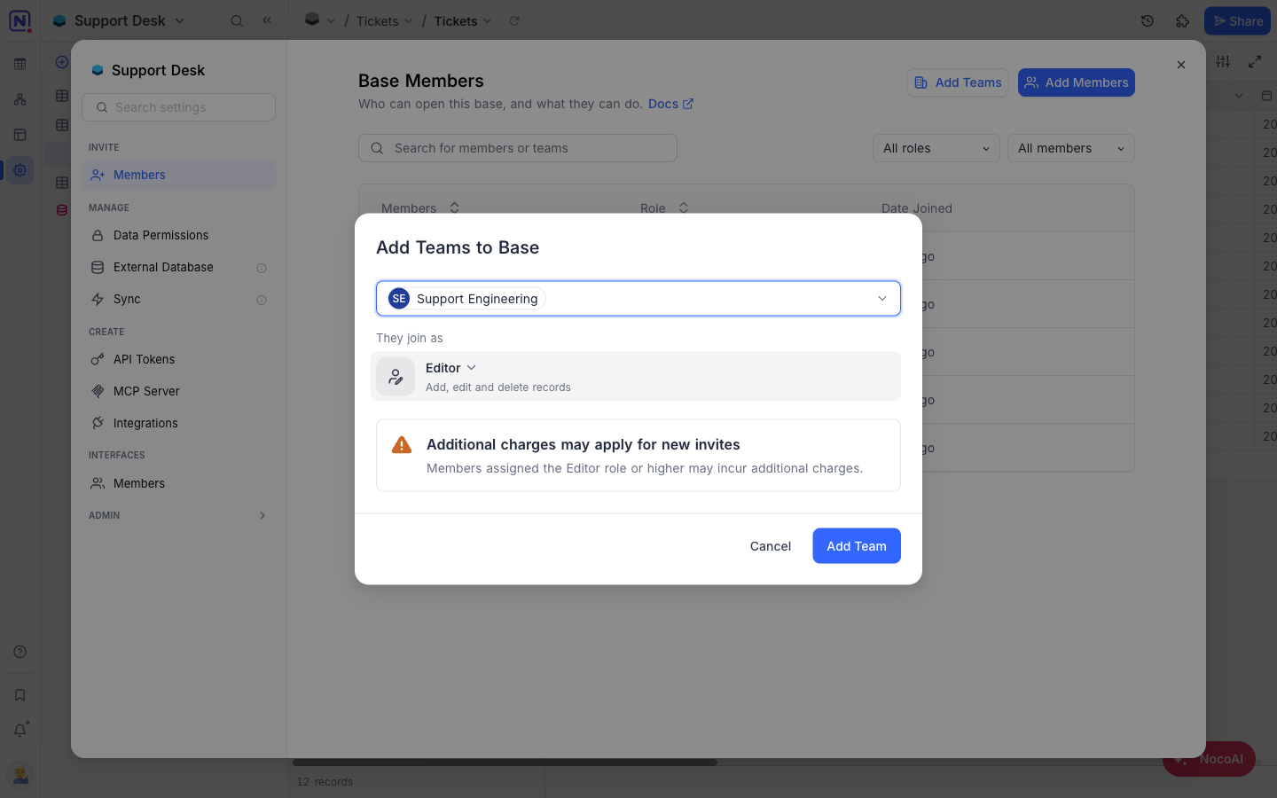 The Add Teams dialog ready to confirm