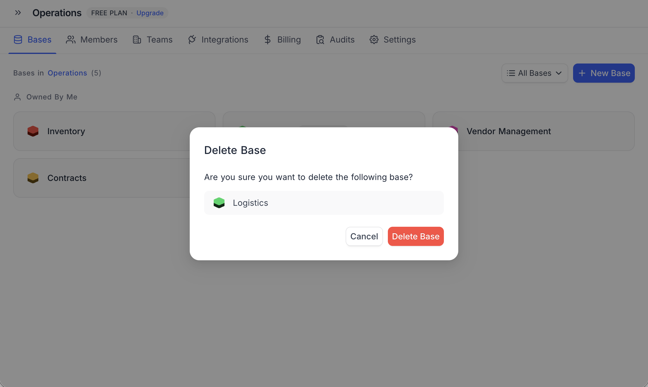 base delete