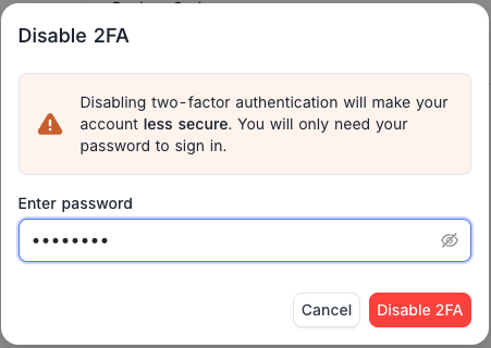 Disable 2FA