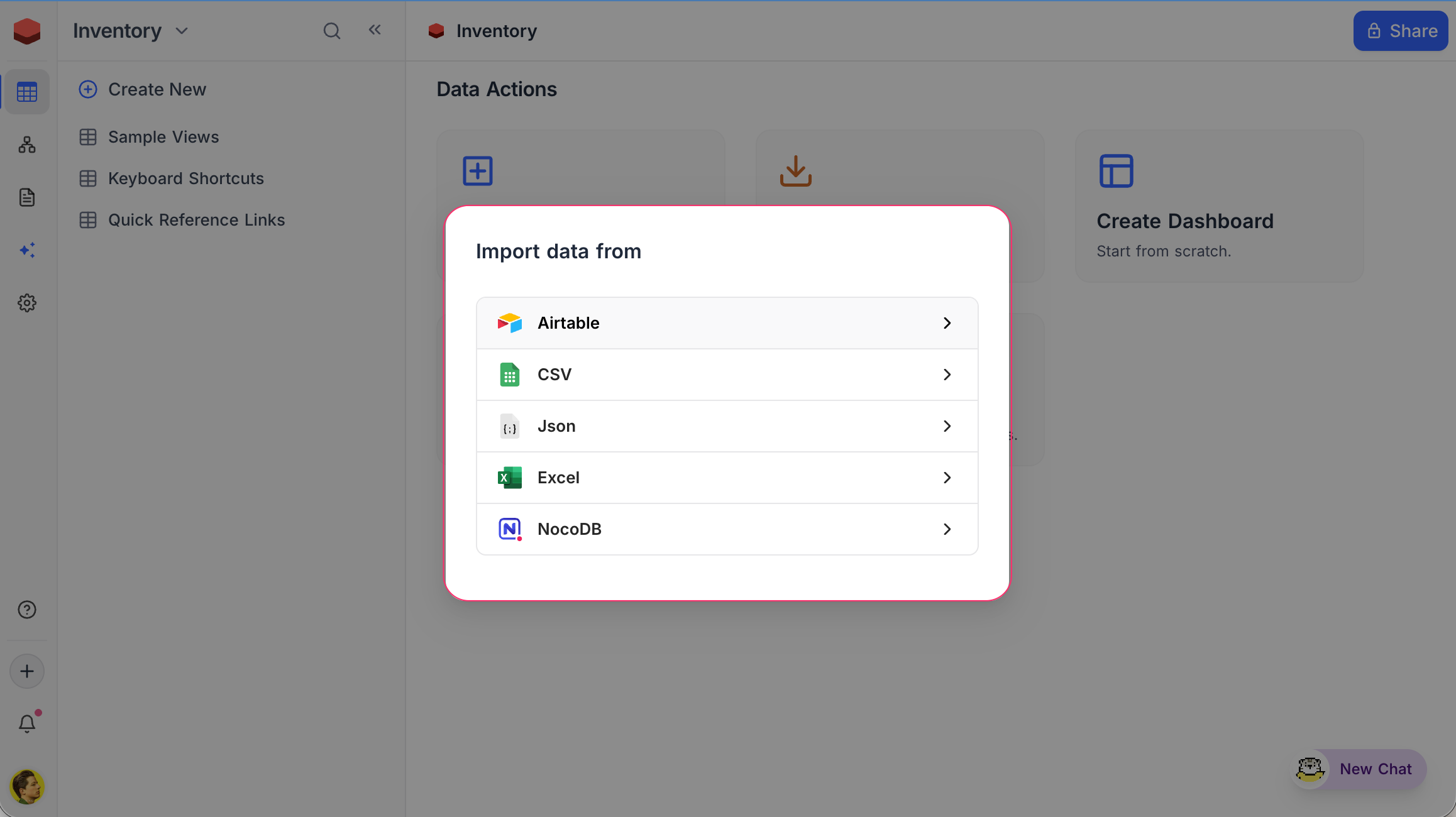 import data