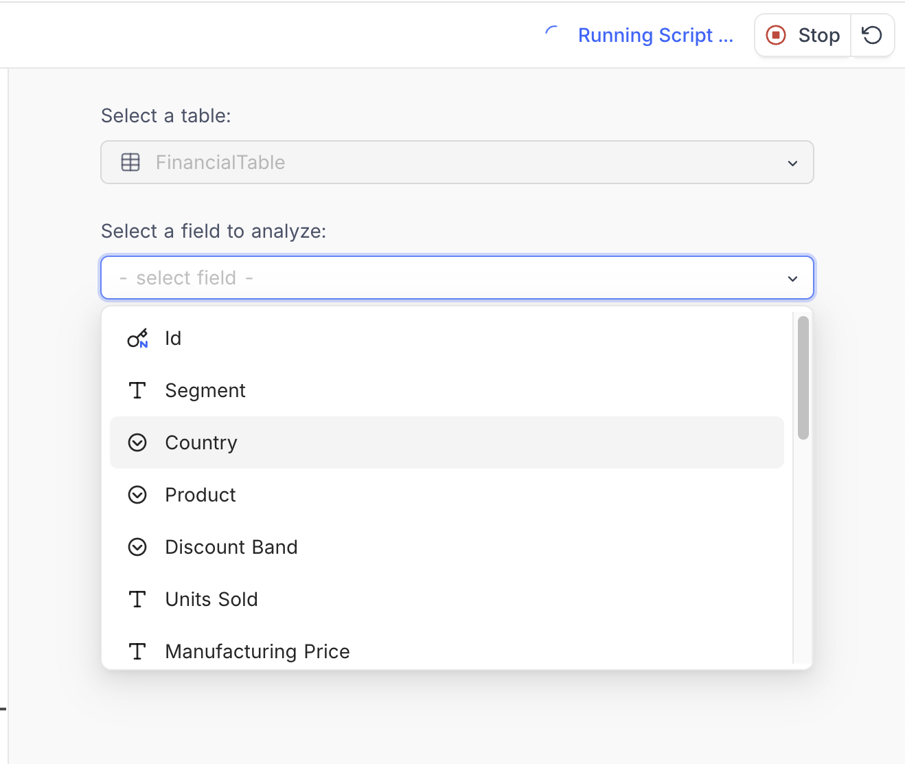 Field Input Example