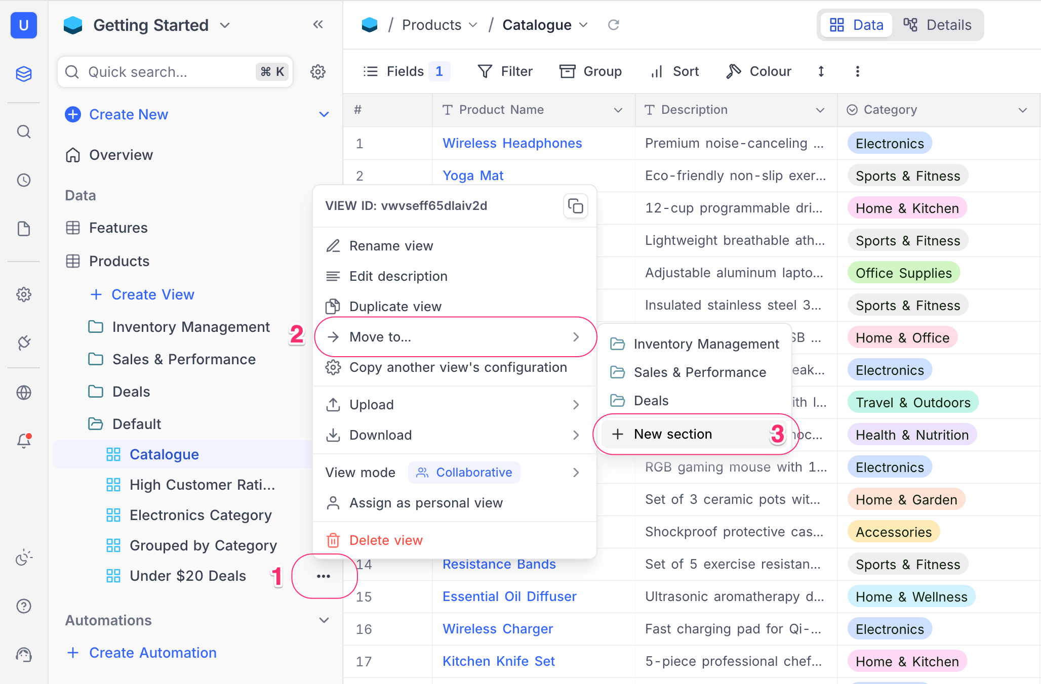Create view folder from move-to